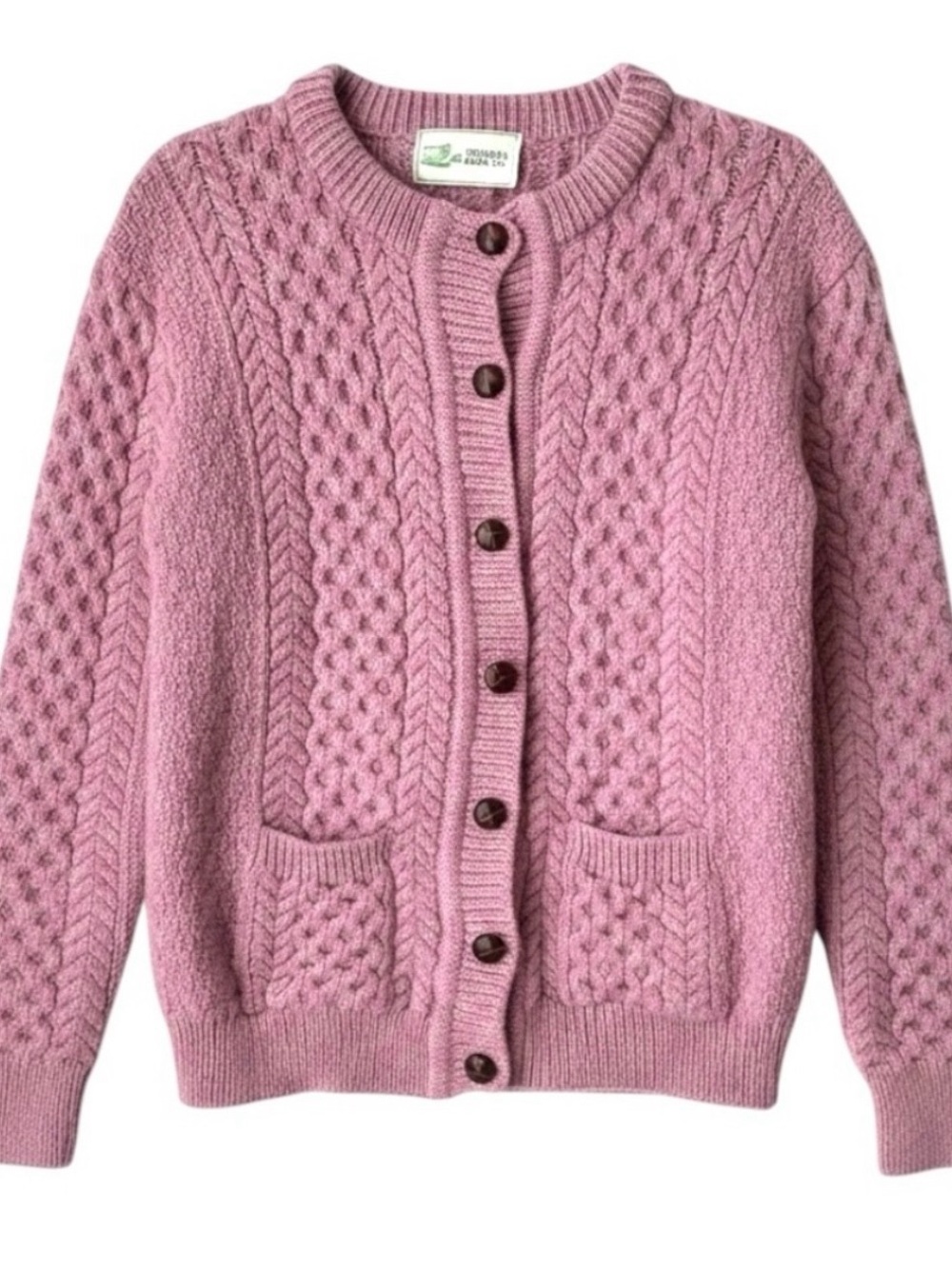ARAN Lumber Cardigan Rose 1505 Irish Small